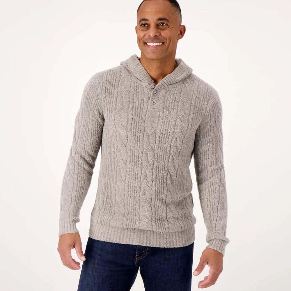 Barefoot Dreams Men's CozyChic Lite Cable Hoodie